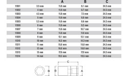 1/4" Galvutė 6-kampė - 5mm