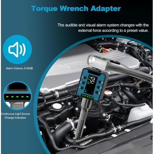 1/2" dinamometrinis skaitmeninis adapteris terkšlei 6-200Nm
