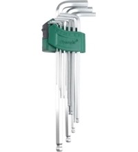 L-type hex key extra long, ball point set 9pcs.