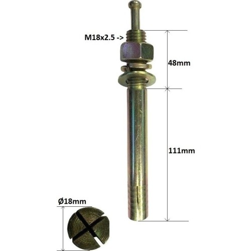 Anchor bolt M18x2.5 L160mm