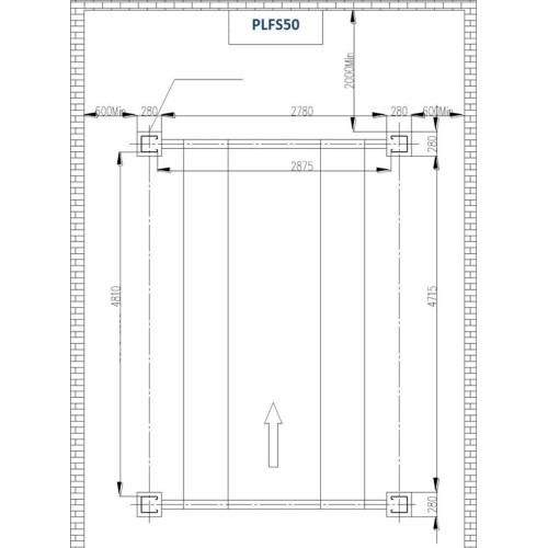 Four post hydraulic lift with secondary lifting mechanism 5t