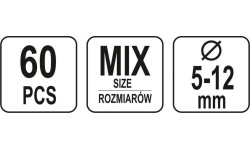 Kaiščių su galvute rinkinys (60vnt)