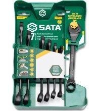 Komb. SPLINE raktų su atvira terkšle rinkinys 7vnt. (8-17mm)(juodi)