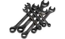 Metric X6 open end ratcheting combination wrench set 7pcs (8-17mm) black