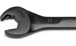 Metric X6 open end ratcheting combination wrench set 7pcs (8-17mm) black