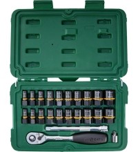 Galvučių rinkinys 3/8 + 1/4 pažeistiems varžtams išsukti (23vnt)