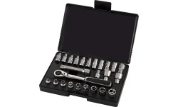 1/4" Dr. Ratchet pass-thru socket set 25pcs (metric & S.A.E)