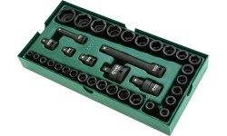 Tray. Impact socket set 3/8“ + 1/2" Dr. 13pcs.