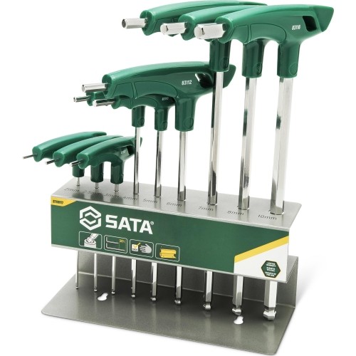 T-Handle ball point hex key set 2-10mm 9pcs