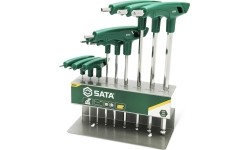 T-Handle ball point hex key set 2-10mm 9pcs