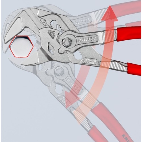 Santechninės replės-raktas KNIPEX su fiksavimu - L125mm