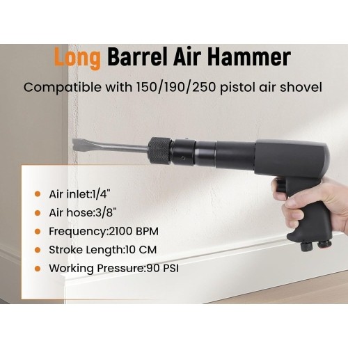 Pneumatinis plaktukas su traukių ir šarnyrų nuėmėjų rinkiniu 25vnt.