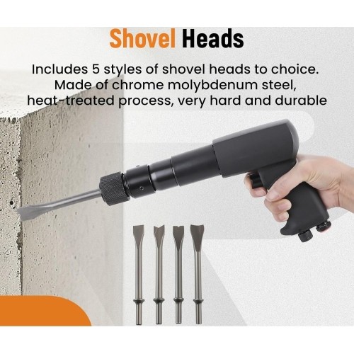 Pneumatinis plaktukas su traukių ir šarnyrų nuėmėjų rinkiniu 25vnt.