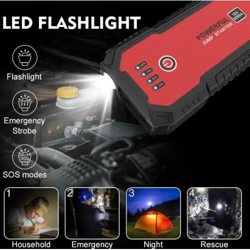 Multifunctional jump starter and charger 12V 2000A 20Ah