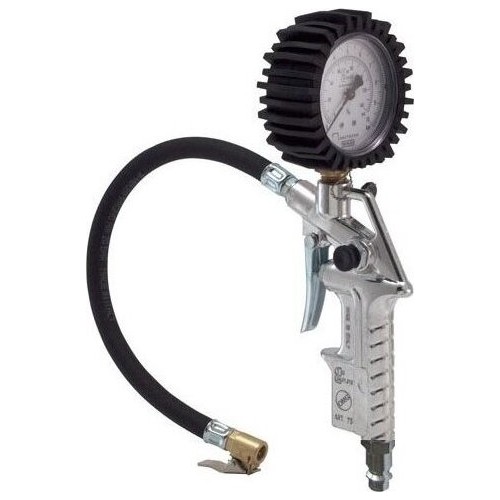 Tire inflating gun with manometer