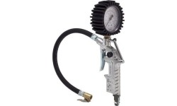 Tire inflating gun with manometer