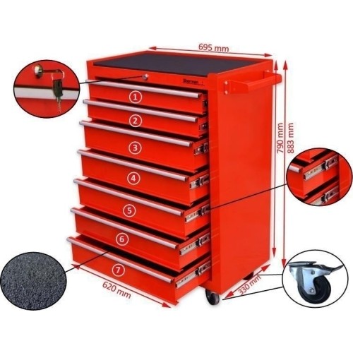 Tool trolley 7 drawers