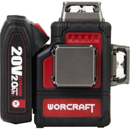 Akumuliatorinis lazerinis nivelyras  360°x3D 12 linijų (žalias) WORCRAFT 20V 2.0Ah LI-ION (XCUBE dėžė)