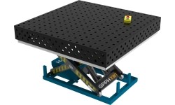 Welding table EXPERT 1500×1000 mm with hydraulic lifting system - 1500x1480mm