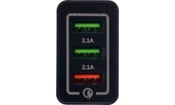 Įkroviklis 220V greito krovimo 2xUSB/2.1A +1USB/QC3.0