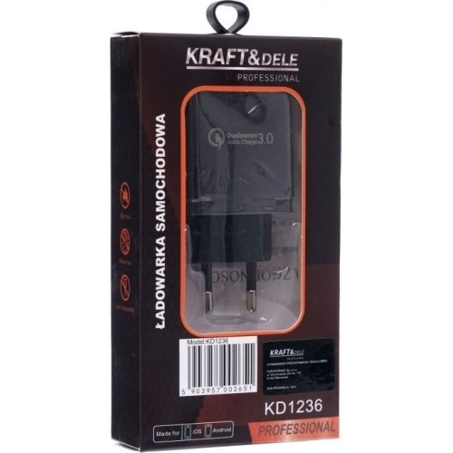 Įkroviklis 220V greito krovimo 2xUSB/2.1A +1USB/QC3.0