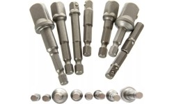 1/4" + 3/8" + 1/2" Dr. Drill socket adapter set 8pcs