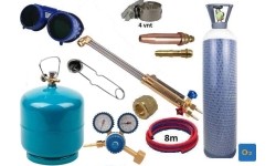 Gas cutting kit (torch, reducer, oxygen 5L, propane-butane cylinders, accessories)