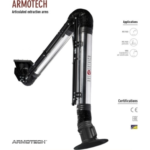 Dūmų nutraukimo rankovė AERSERVICE ARMOTECH 160 - Su ventiliatorium - 2000mm