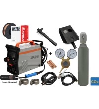 Inverter welding machine 255A MIG / MMA / LIFT TIG SET (machine + gas cylinder CO2 5L + gas reducer + wire + other)