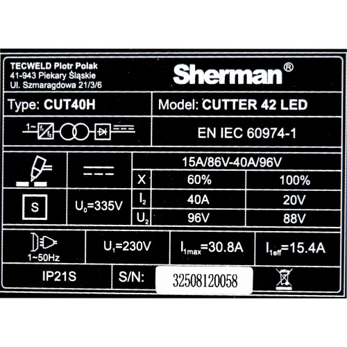 Plasma cutter CUTTER 42 LED