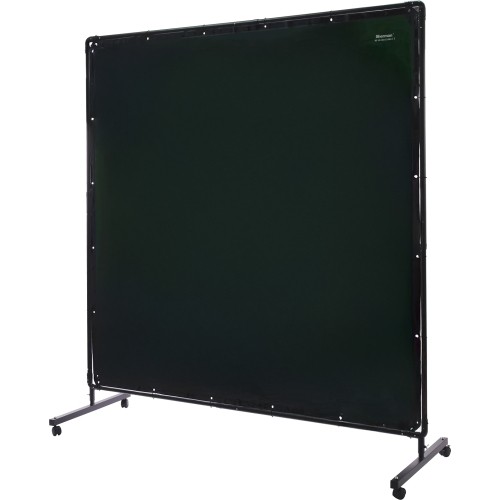 Welding safety curtain with frame, 1.80 x 1.80 m - green