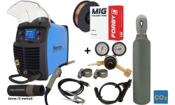 Inverter welder Sherman DIGIMIG 205 LCD SYNERGIC SET  (machine + gas cylinder CO2 8L + gas reducer + wire + other)