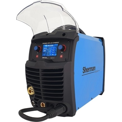 Inverterinio suvirinimo aparato Sherman DIGIMIG 205 LCD SYNERGIC KOMPLEKTAS  (aparatas + dujų balionas CO2 8L + reduktorius + v