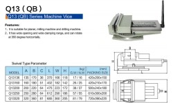 QB machine swivel vice - Lūpų plotis 250mm, 65.0kg