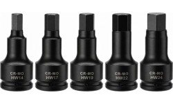 3/4" Dr. Bit socket impact set 5pcs (H-14-H-24mm)