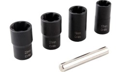 Twist locking wheel nut removal set 5pcs