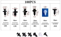 Automobilio apdailos plastikinių laikiklių rinkinys (100vnt)