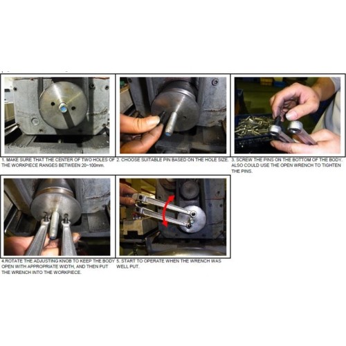 Pin spanner wrenches set Ø2.5-9mm, Ø20-100mm