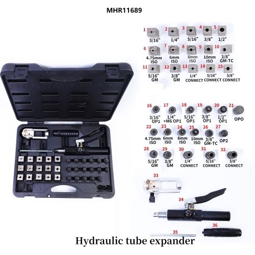 Hydraulic flaring tool set 36pcs