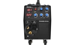 Inverter welder DUALMIG 210 S4 with wheels and cylinder shelf