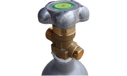 Gas cylinder (filled with CO₂ gas) with a settling tube for filling SodaStream cylinders