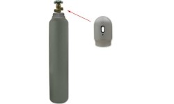 Gas cylinder (filled with CO₂ gas) with a settling tube for filling SodaStream cylinders