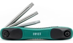 Sulankstomų TORX raktų rinkinys 8vnt. (TT9-T40) su kiauryme