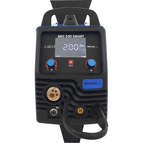 MIG 200 SMART inverter welder with wheels and cylinder shelf