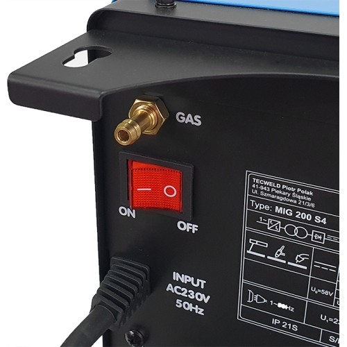 Inverter welder DUALMIG 210 S4 with wheels and cylinder shelf