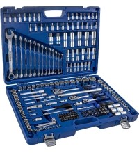1/4" + 3/8" + 1/2" Galvučių ir raktų rinkinys 218vnt.