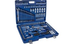 1/4" + 3/8" + 1/2" Galvučių ir raktų rinkinys 218vnt.
