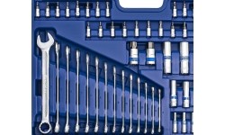 1/4" + 3/8" + 1/2" Galvučių ir raktų rinkinys 218vnt.