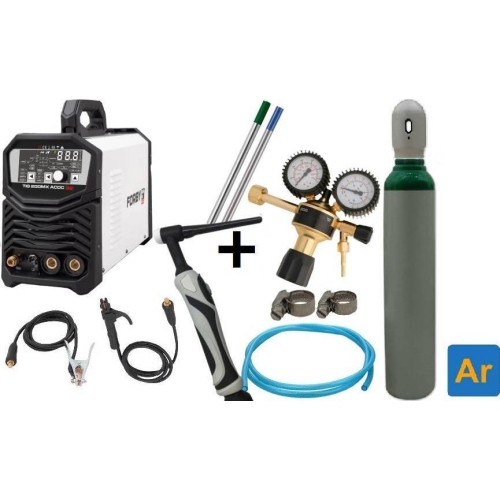 KOMPLEKTAS Suvirinimo aparatas FORBY® TIG 200MX AC/DC + Argono balionas 8l su priedais