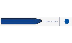 Kreidelė be etiketės, universalios, padangų žymėjimui, Ø12mm, 120mm - Mėlyna
